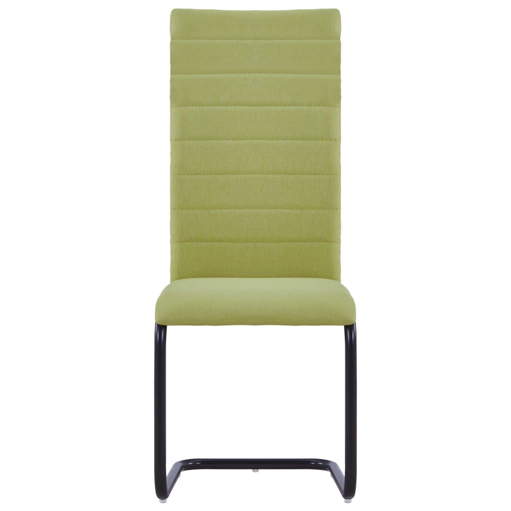 vidaXL Jedálenské stoličky, perová kostra 4 ks, zelené, látka