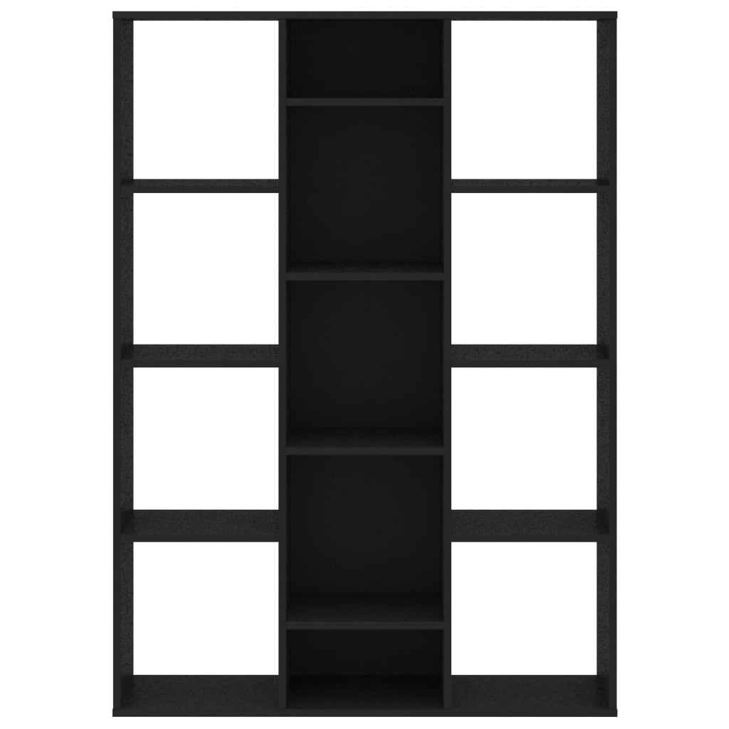 vidaXL Knižnica/deliaca stena, čierna 100x24x140 cm, kompozitné drevo