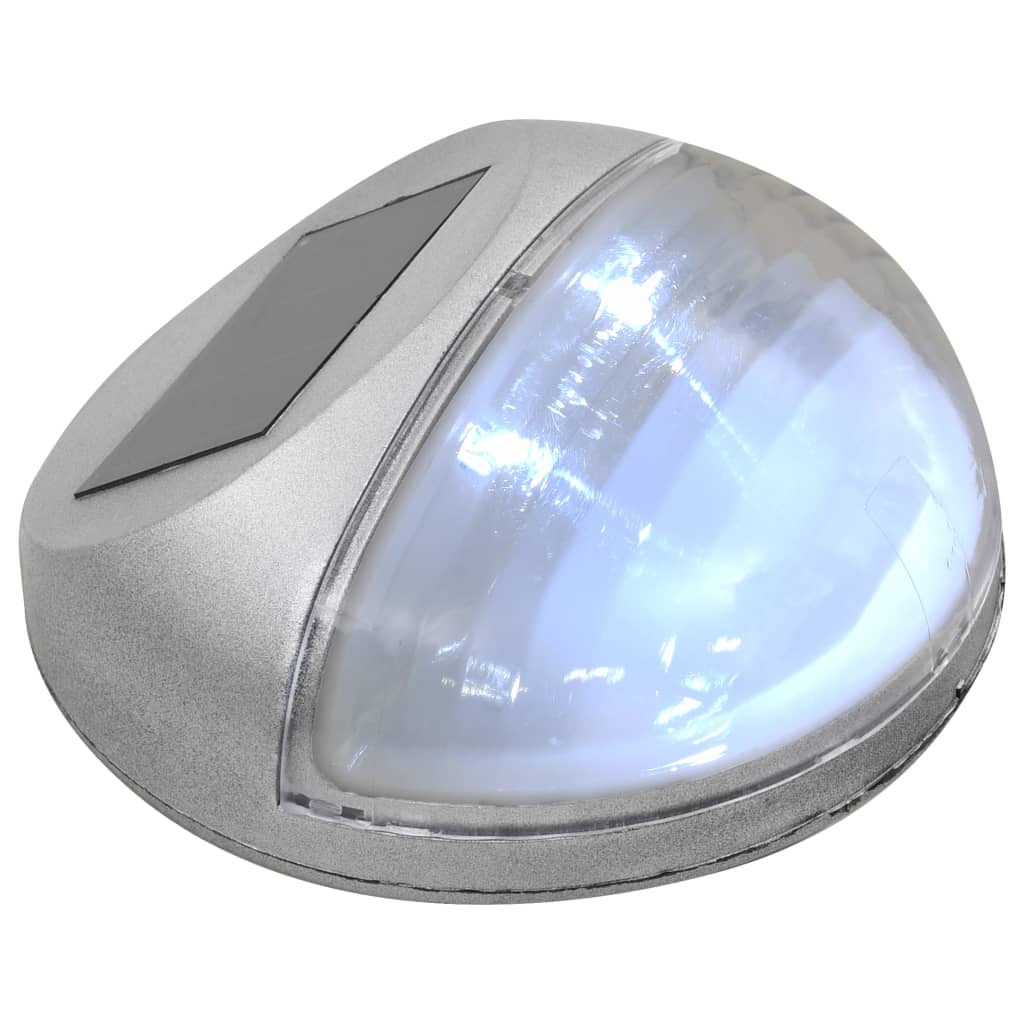 vidaXL Vonkajšie solárne nástenné LED lampy 24 ks okrúhle strieborné