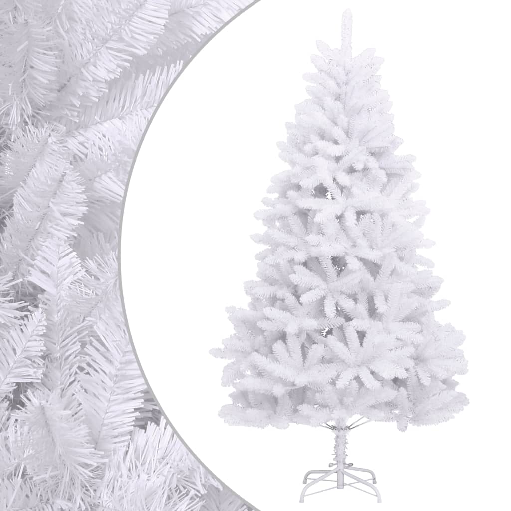 vidaXL Umelý výklopný vianočný stromček so stojanom biely 300 cm