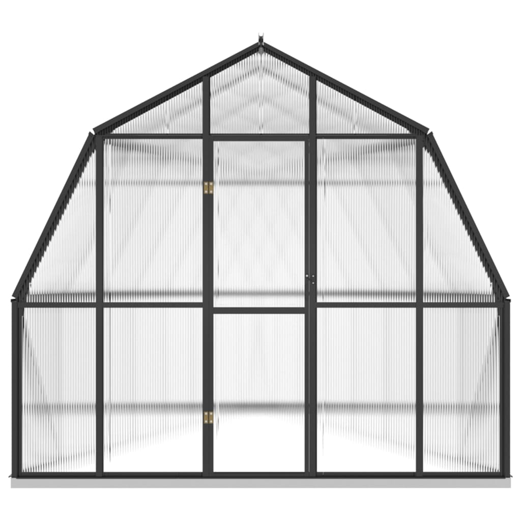 vidaXL Hliníkový skleník s podkladovým rámom antracitový 16,64 m³