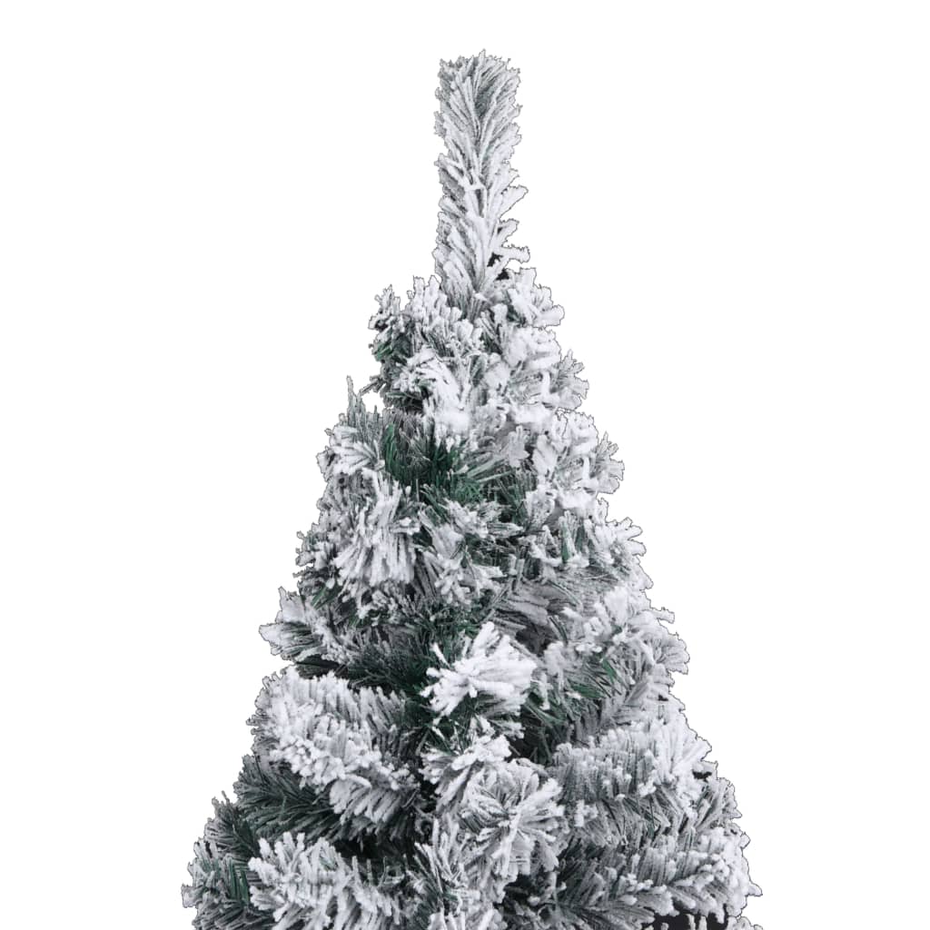 vidaXL Úzky osvetlený umelý vianočný stromček s guľami, zelený 150 cm