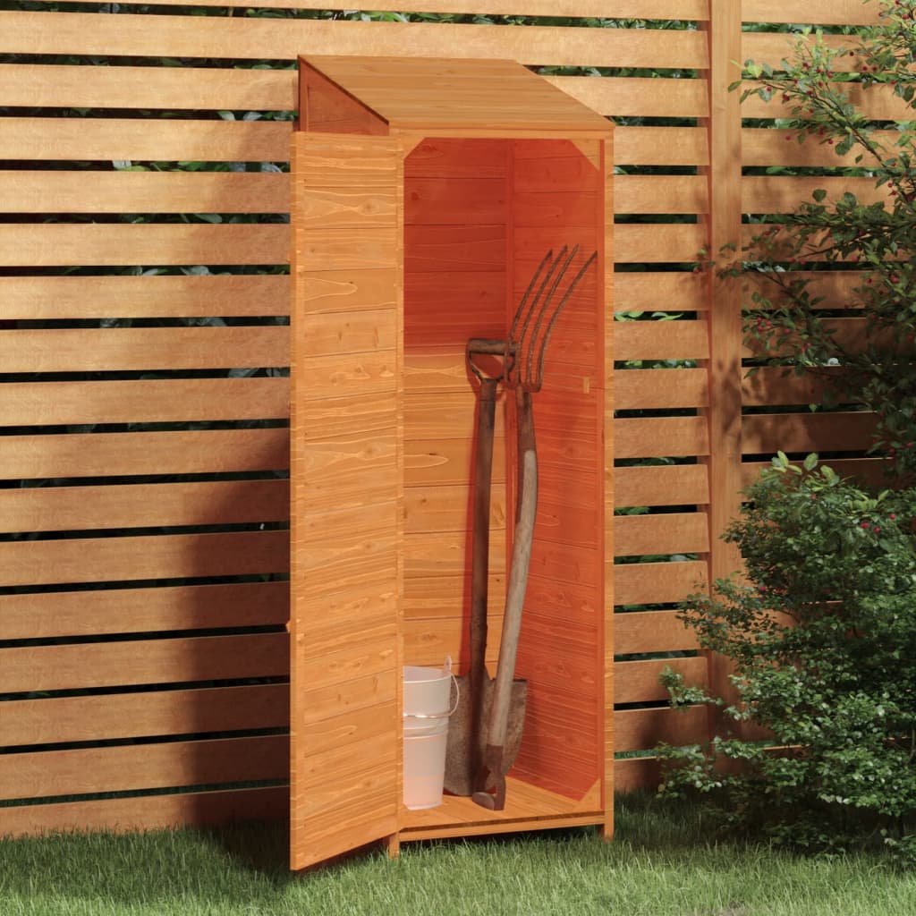 vidaXL Záhradná kôlňa hnedá 55x52x174,5 cm masívne jedľové drevo