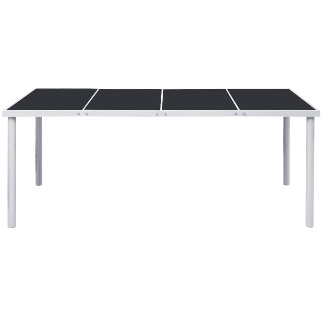 vidaXL Záhradný stôl 190x90x74 cm, čierny, oceľ