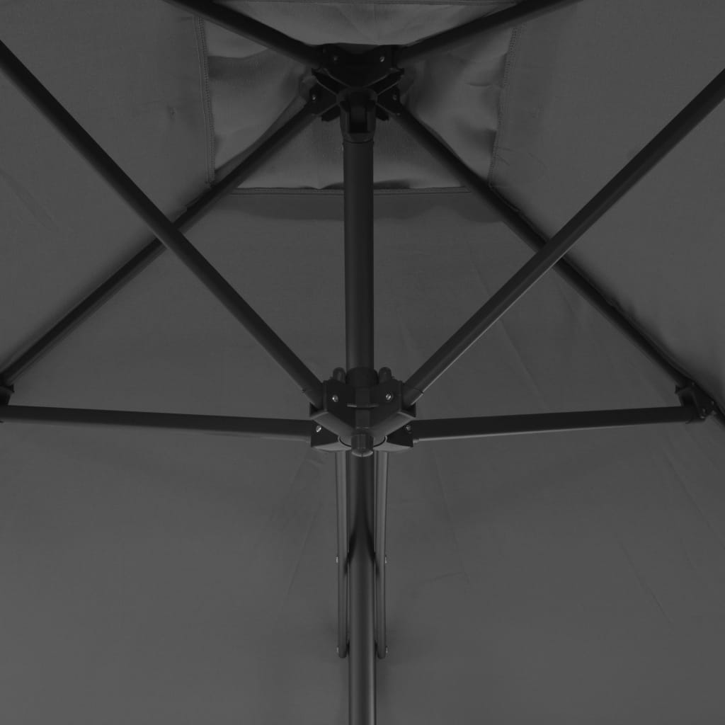 vidaXL Vonkajší slnečník s oceľovou tyčou 250x250 cm antracitový