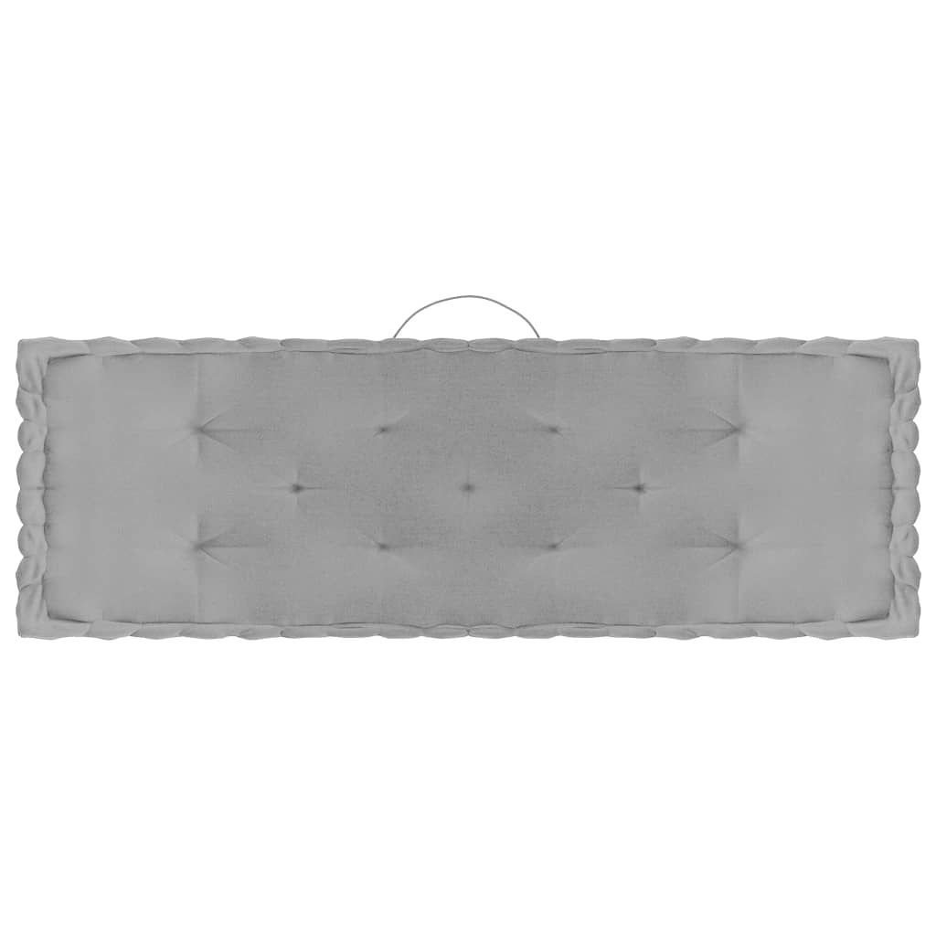 vidaXL Podlahové podložky na paletový nábytok 7 ks sivé bavlna
