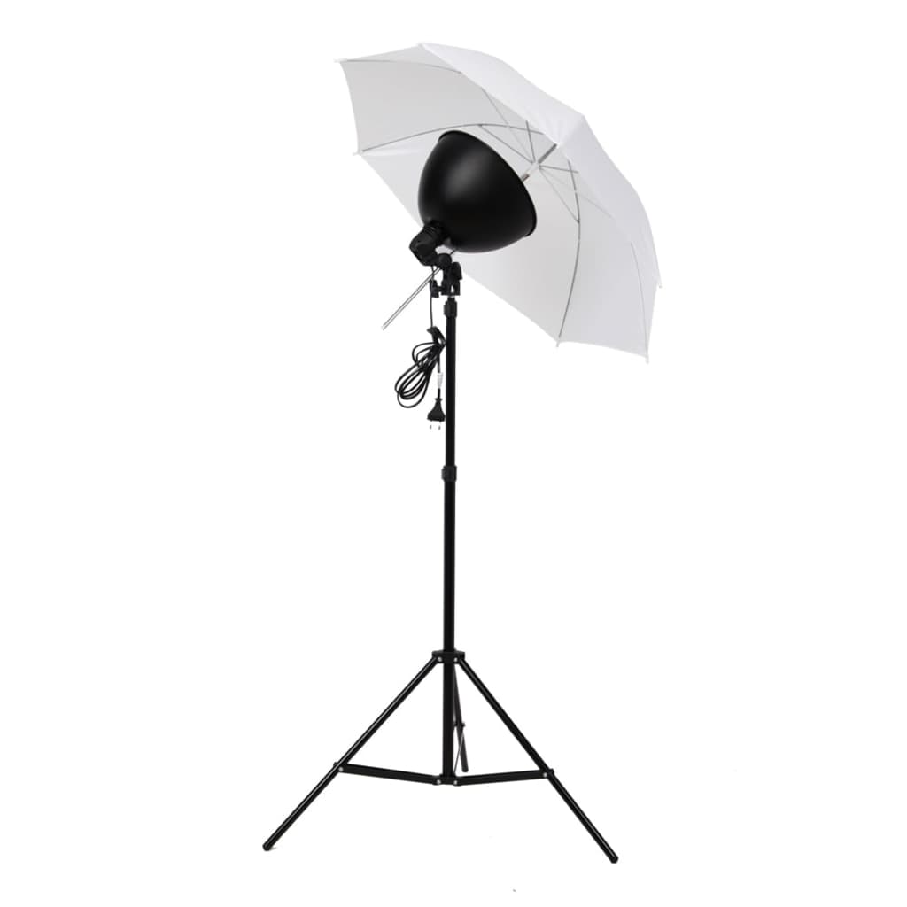 vidaXL Súprava štúdiového osvetlenia: dáždniky, tienidlá a statívy