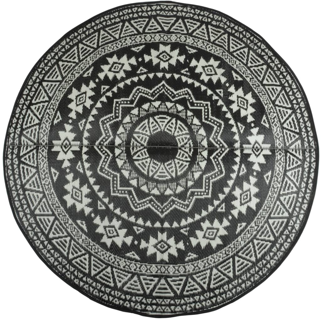 Esschert Design Vonkajší koberec 180 cm čierno-biela OC18