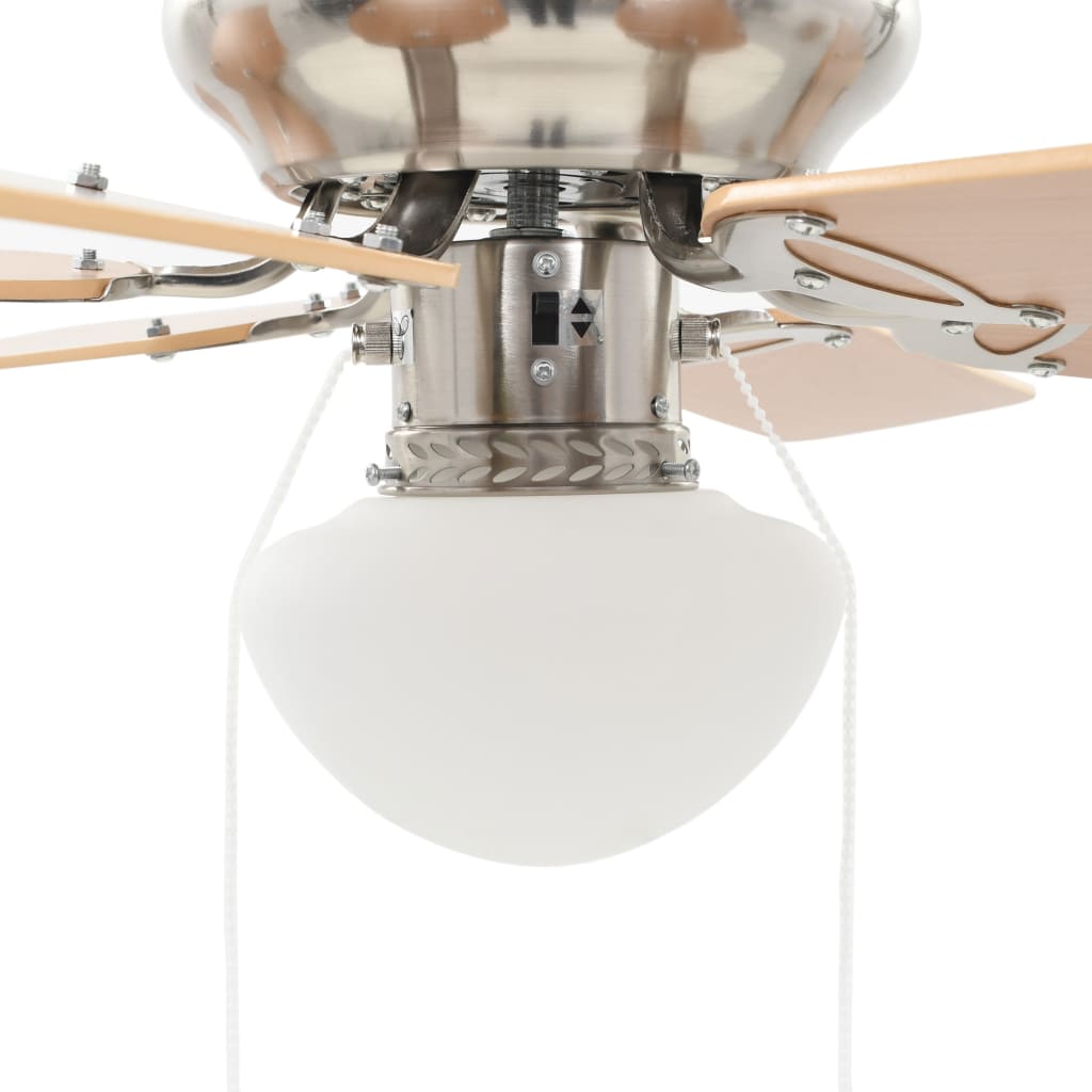 vidaXL Ozdobný stropný ventilátor s osvetlením, 82 cm bledohnedý