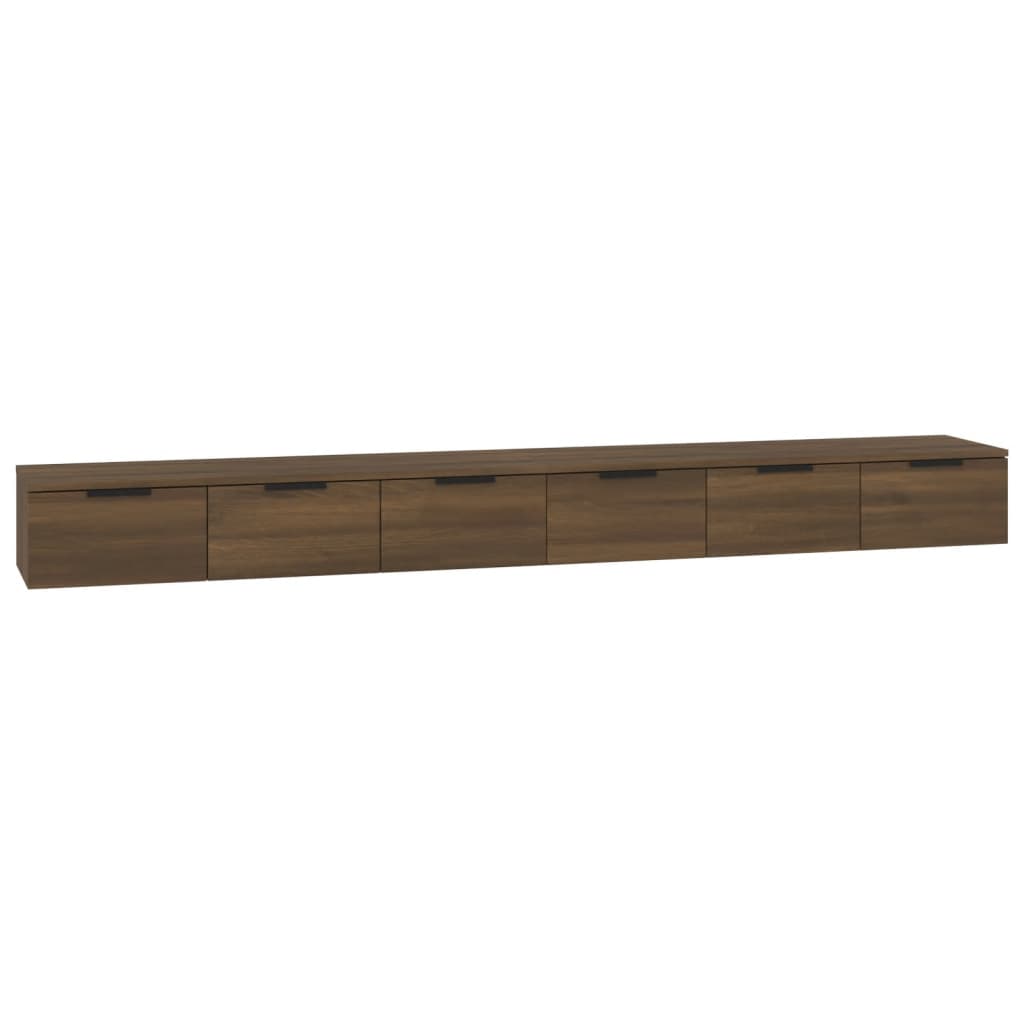 vidaXL Nástenné skrinky 2 ks hnedý dub 102x30x20 cm spracované drevo
