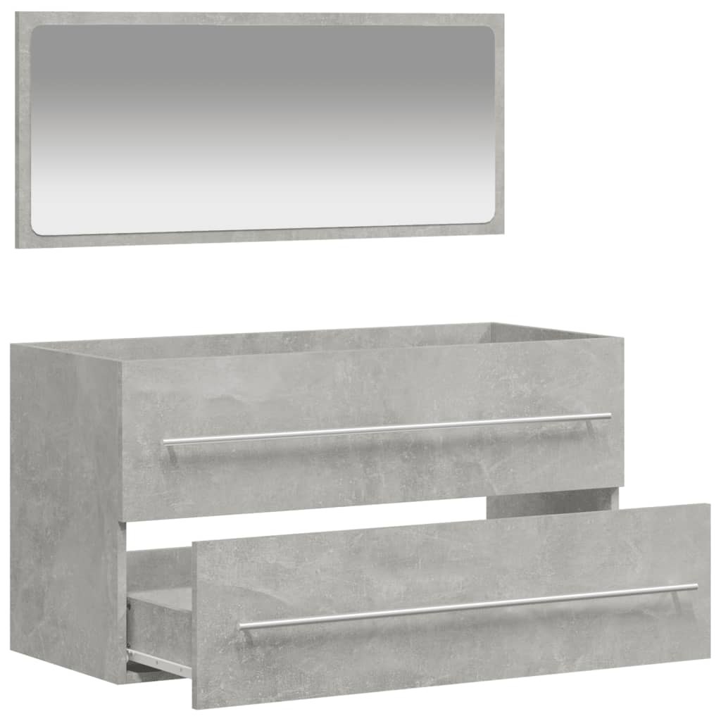 vidXL Kúpeľňová skrinka so zrkadlom betónovo sivá kompozitné drevo