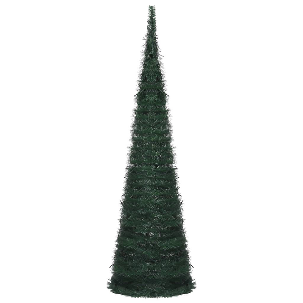 vidaXL Rozkladací osvetlený umelý vianočný stromček, zelený 150 cm