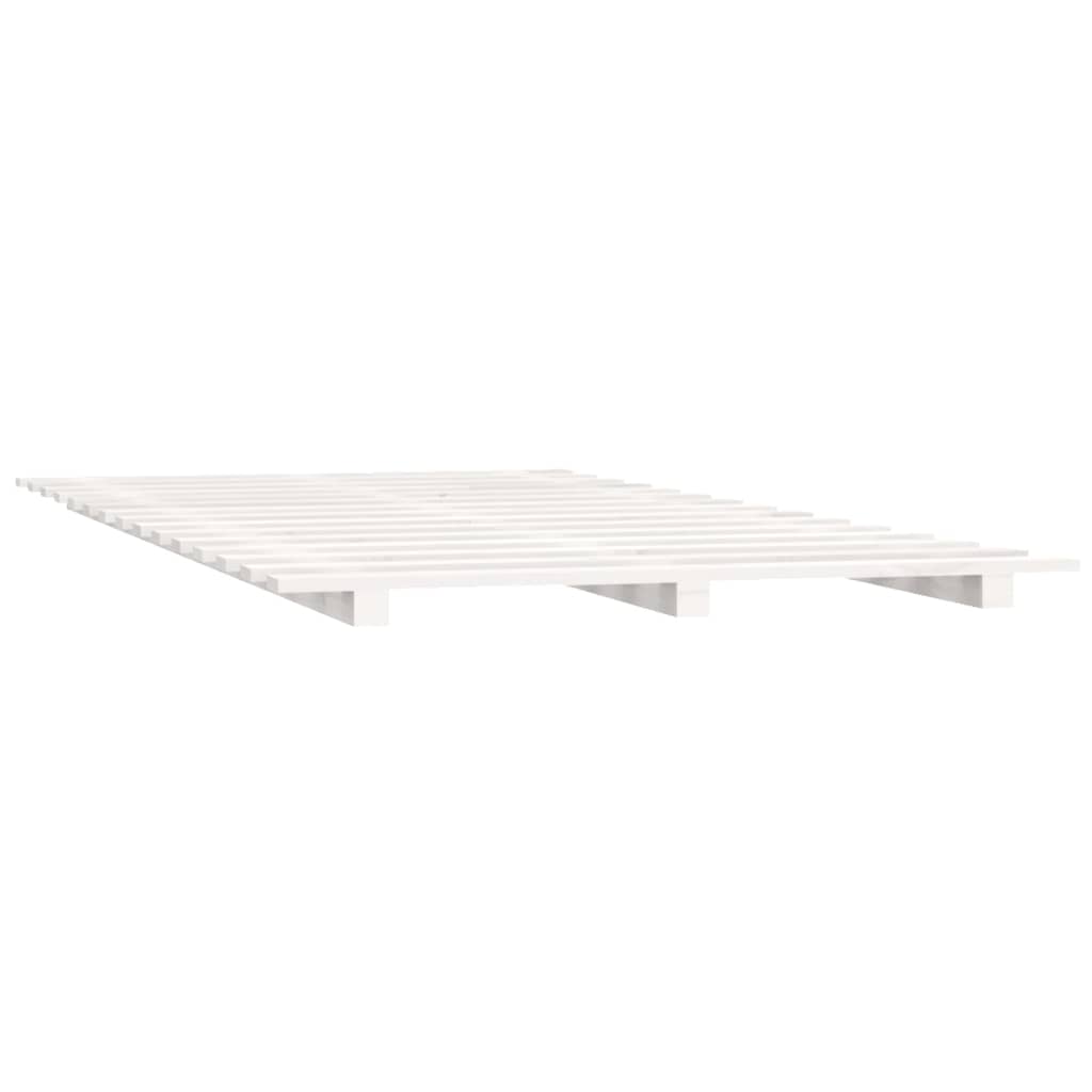 vidaXL Posteľný rám biely 140x190 cm borovicový masív