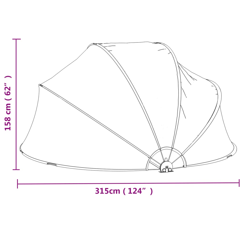 vidaXL Bazénová kupola okrúhla 315x158 cm PVC