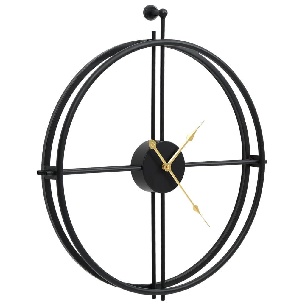 vidaXL Nástenné hodiny čierne 52 cm železo