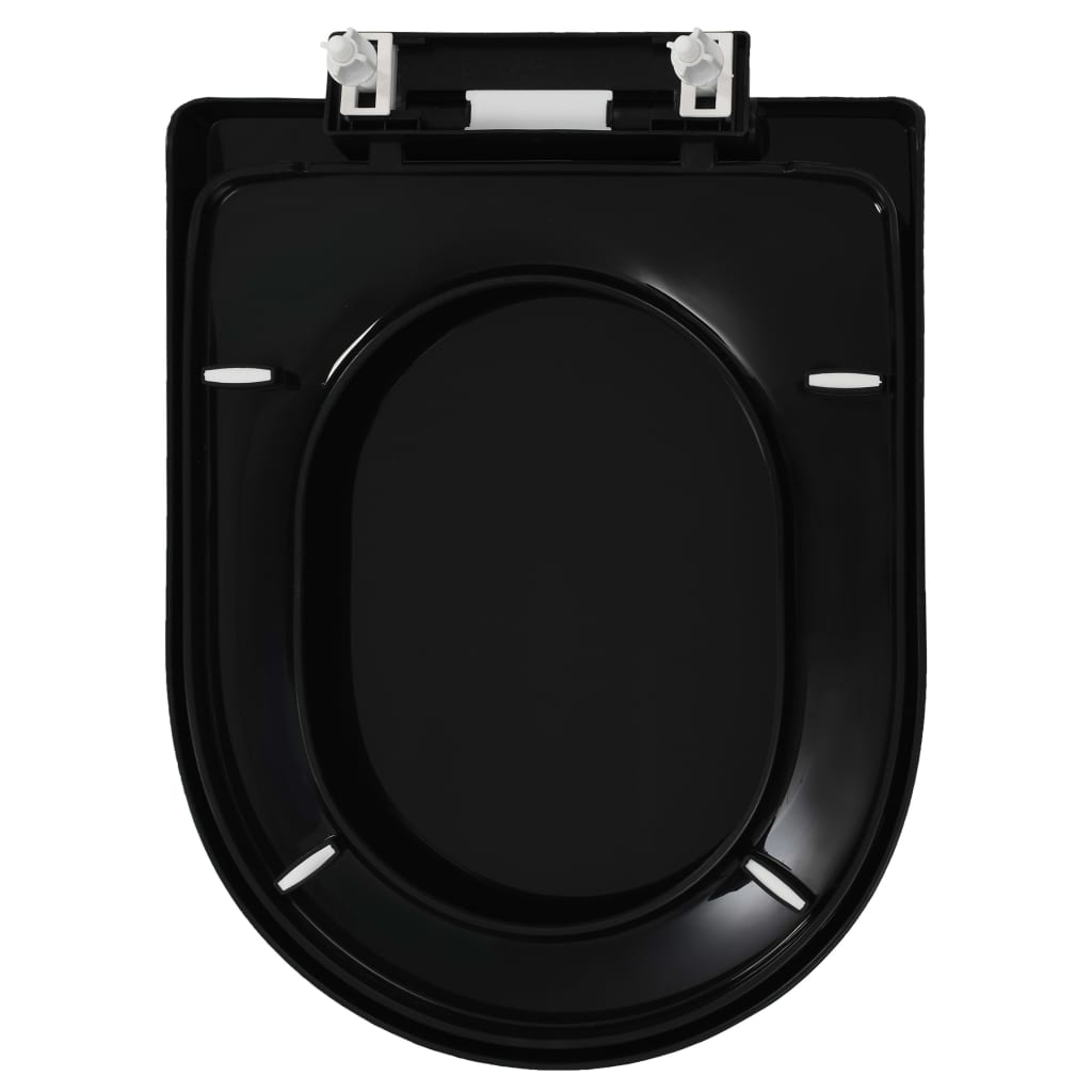 vidaXL WC sedadlo, pomalé sklápanie, rýchloupínacie, čierne