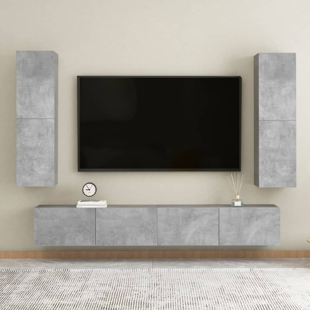 vidaXL TV skrinky 2 ks, betónovo sivé 30,5x30x110 cm, kompozitné drevo