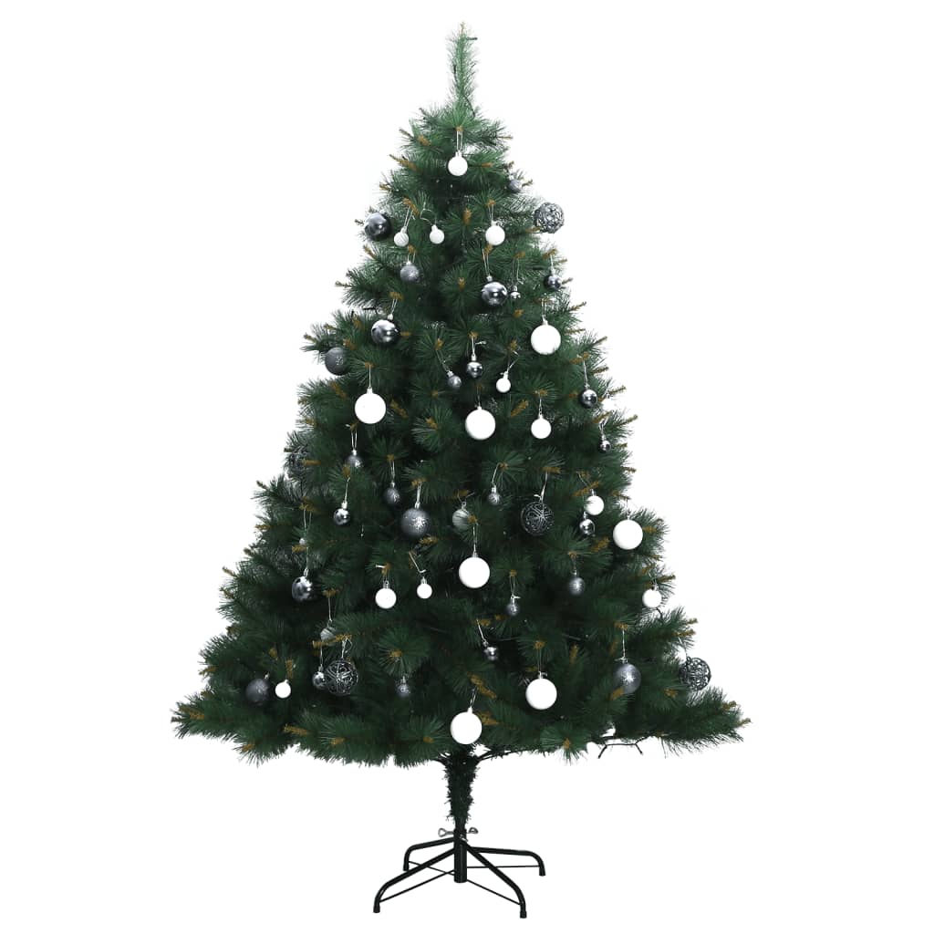 vidaXL Umelý výklopný vianočný stromček 150 LED a sada gúľ 150 cm