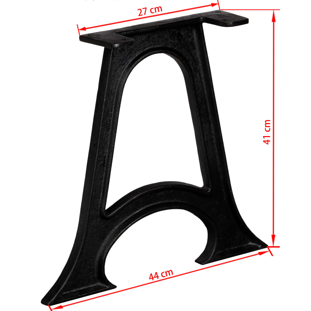 vidaXL Nohy na konferenčný stolík 2ks, zaoblený rám v tvare A, liatina