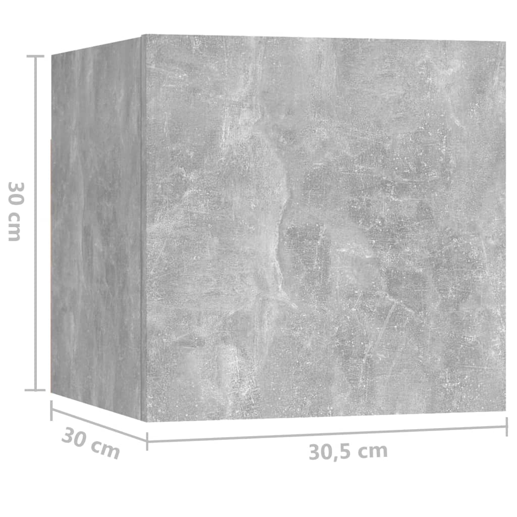 vidaXL Nočný stolík betónovosivý 30,5x30x30 cm drevotrieska