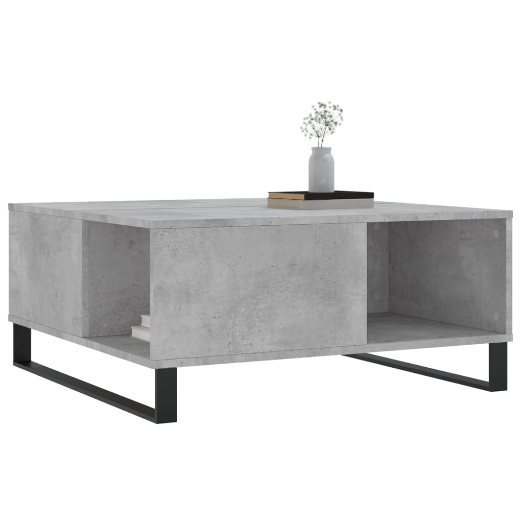 vidaXL Konferenčný stolík betónový sivý 80x80x36,5 cm spracované drevo