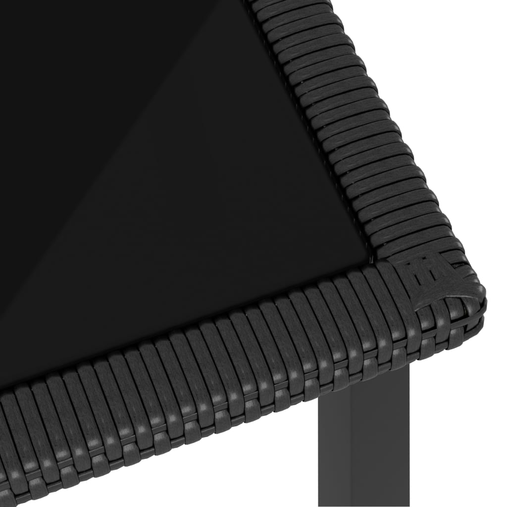 vidaXL Záhradný jedálenský stôl čierny 70x70x73 cm polyratanový