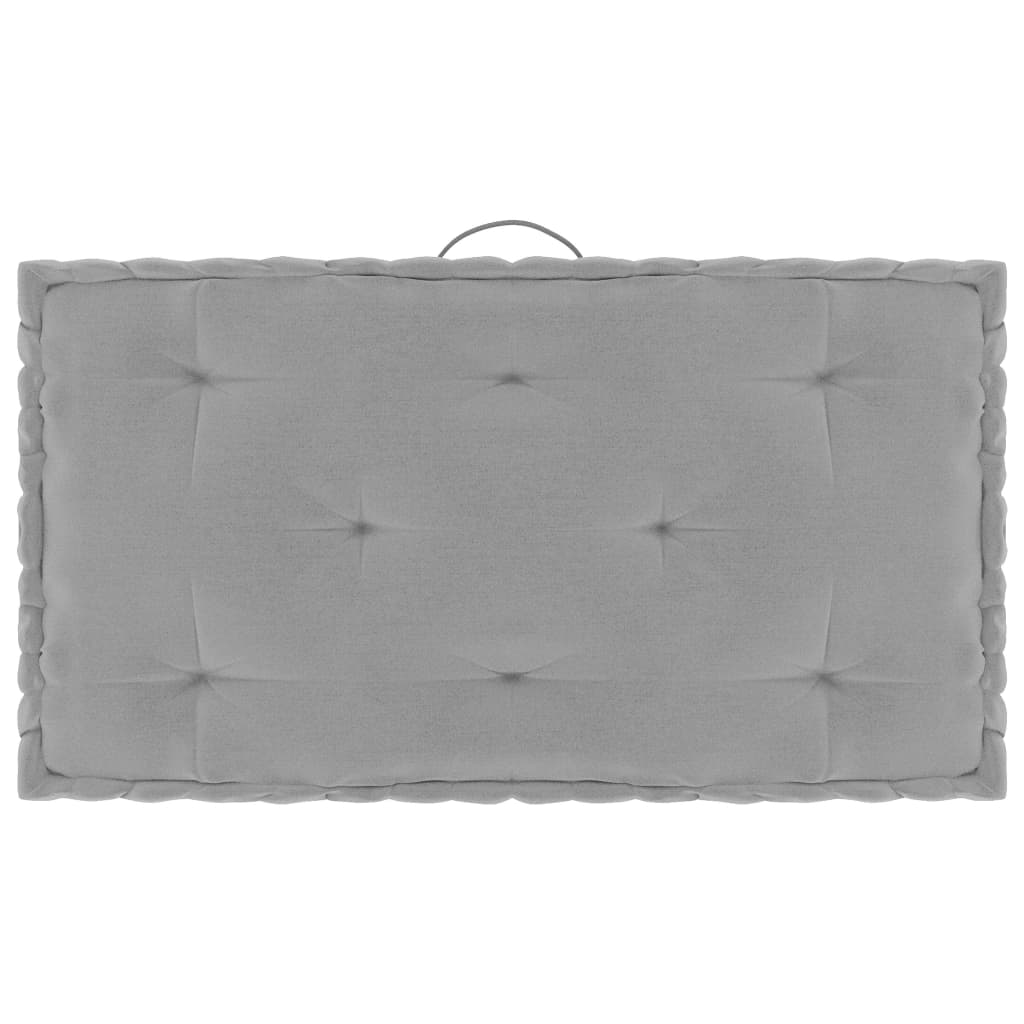 vidaXL Podlahové podložky na paletový nábytok 4 ks sivé bavlna