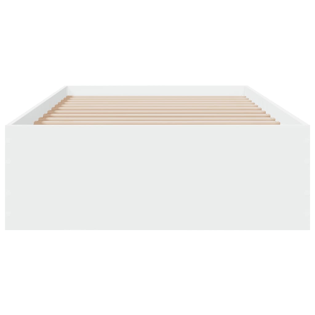 vidaXL Posteľný rám so zásuvkami biely 200x200 cm kompozitné drevo