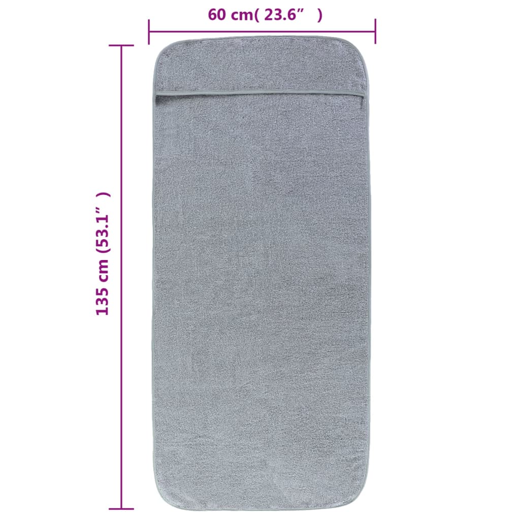 vidaXL Plážové uteráky 4 ks sivé 60x135 cm látka 400 GSM