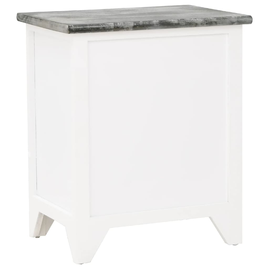 vidaXL Nočný stolík 2 ks, s 2 zásuvkami, sivý a biely