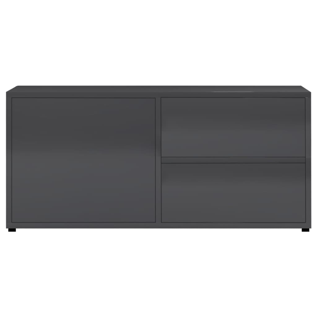 vidaXL TV skrinka, lesklá sivá 80x34x36 cm, drevotrieska