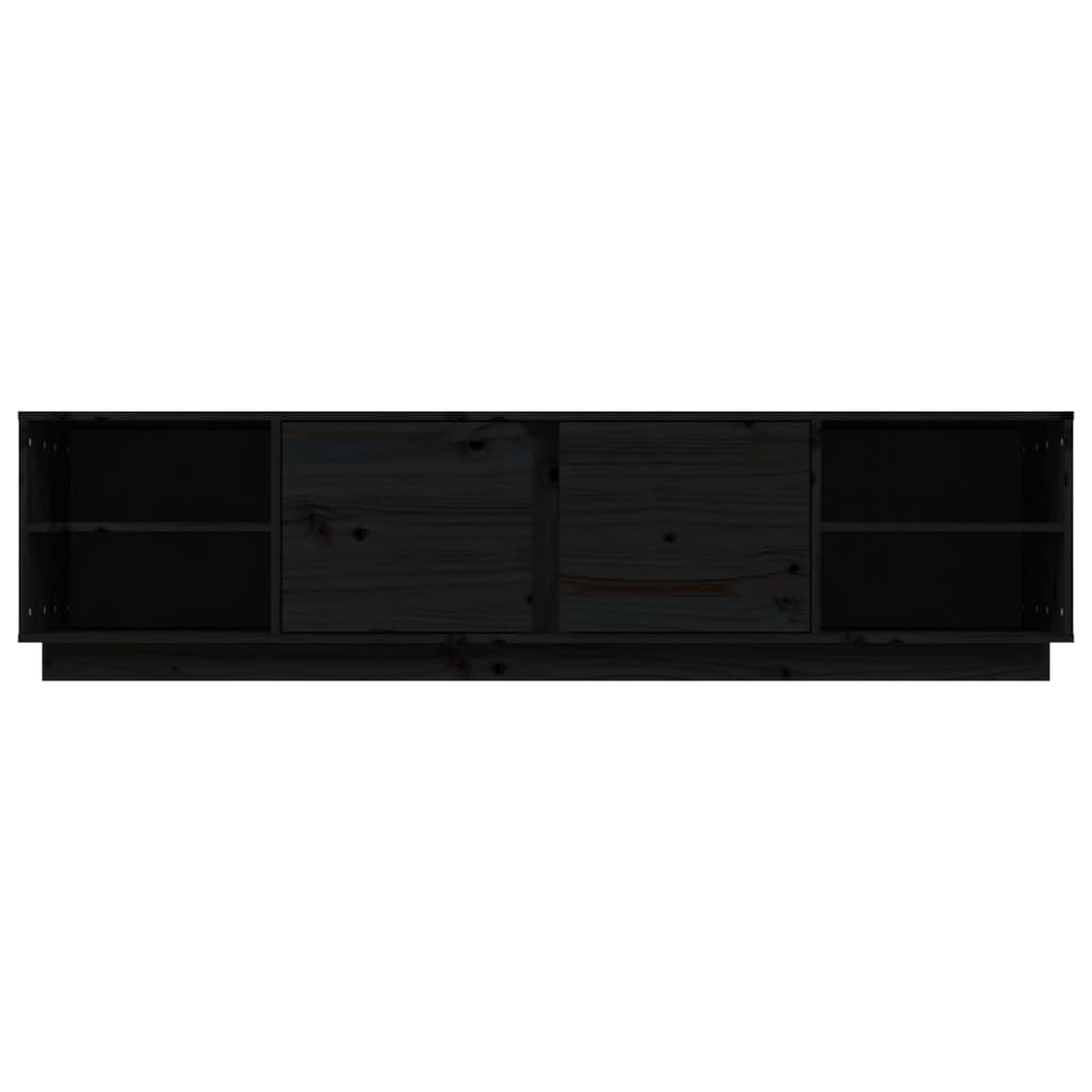 vidaXL TV skrinka čierna 156x40x40 cm masívna borovica