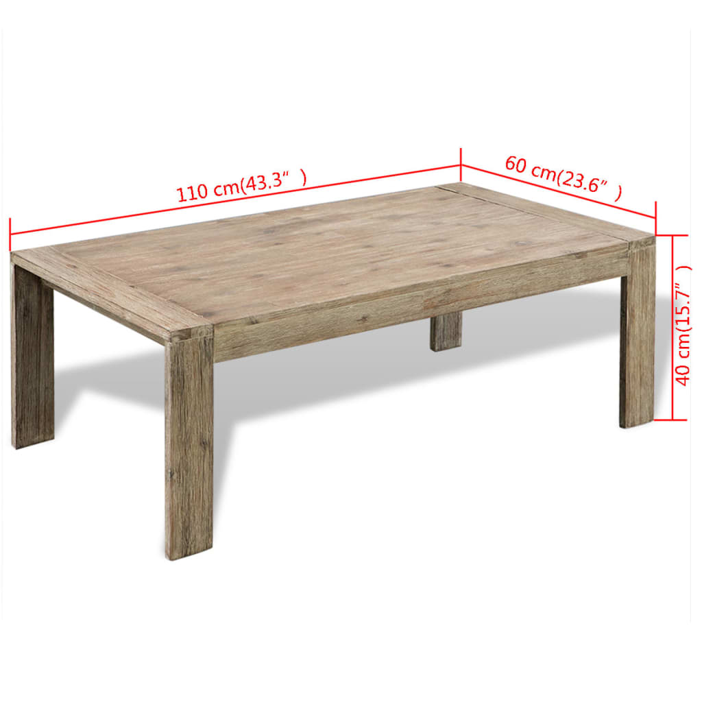 vidaXL Konferenčný stolík z brúseného akáciového dreva, 110x60x40 cm