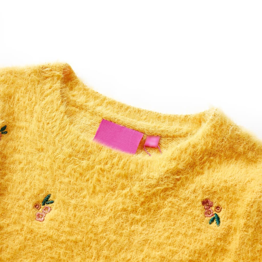 Detský sveter pletený okrový 92