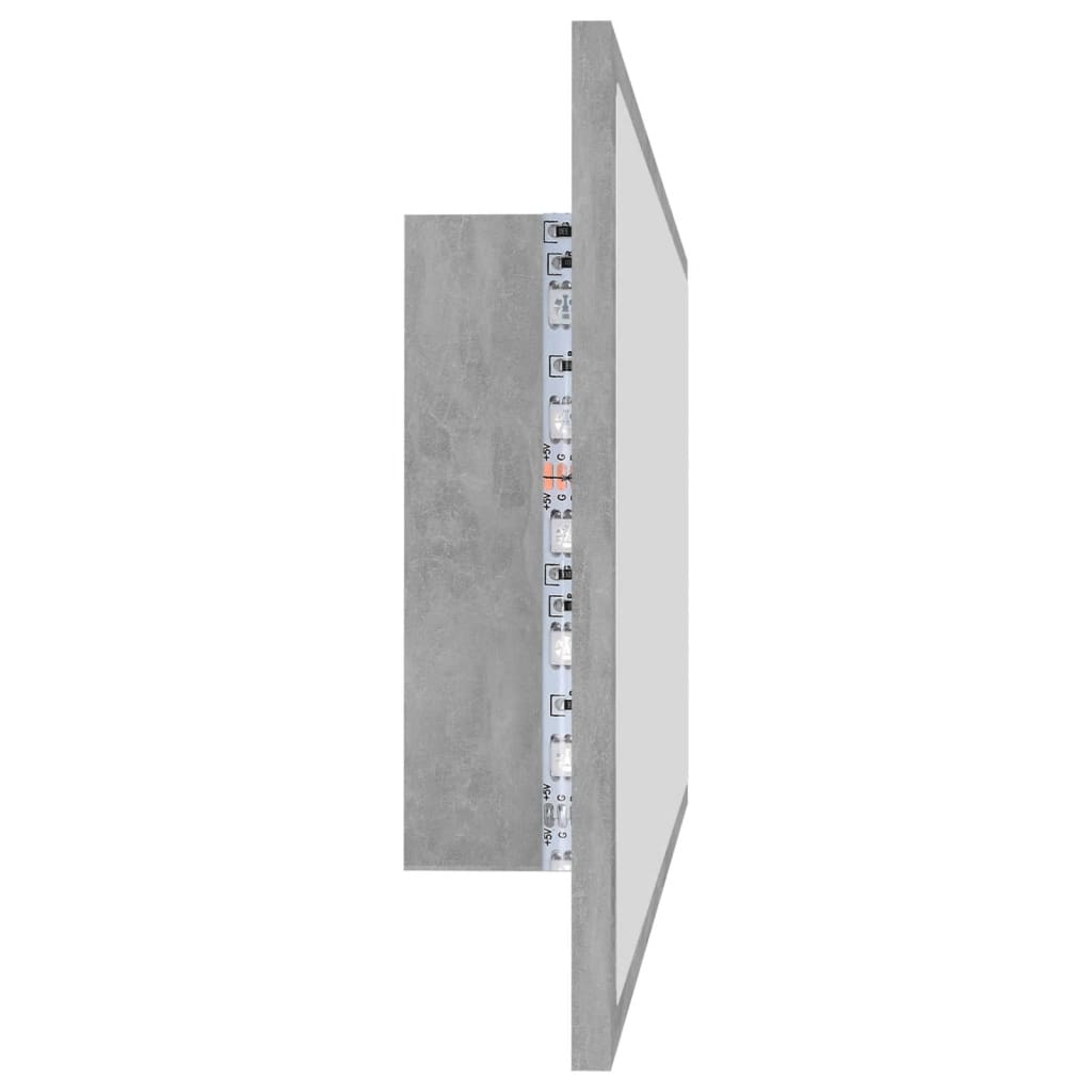 vidaXL Kúpeľňové zrkadlo s LED, betónovo sivé 100x8,5x37 cm, akryl