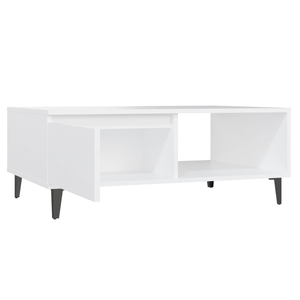 vidaXL Konferenčný stolík biely 90x60x35 cm drevotrieska