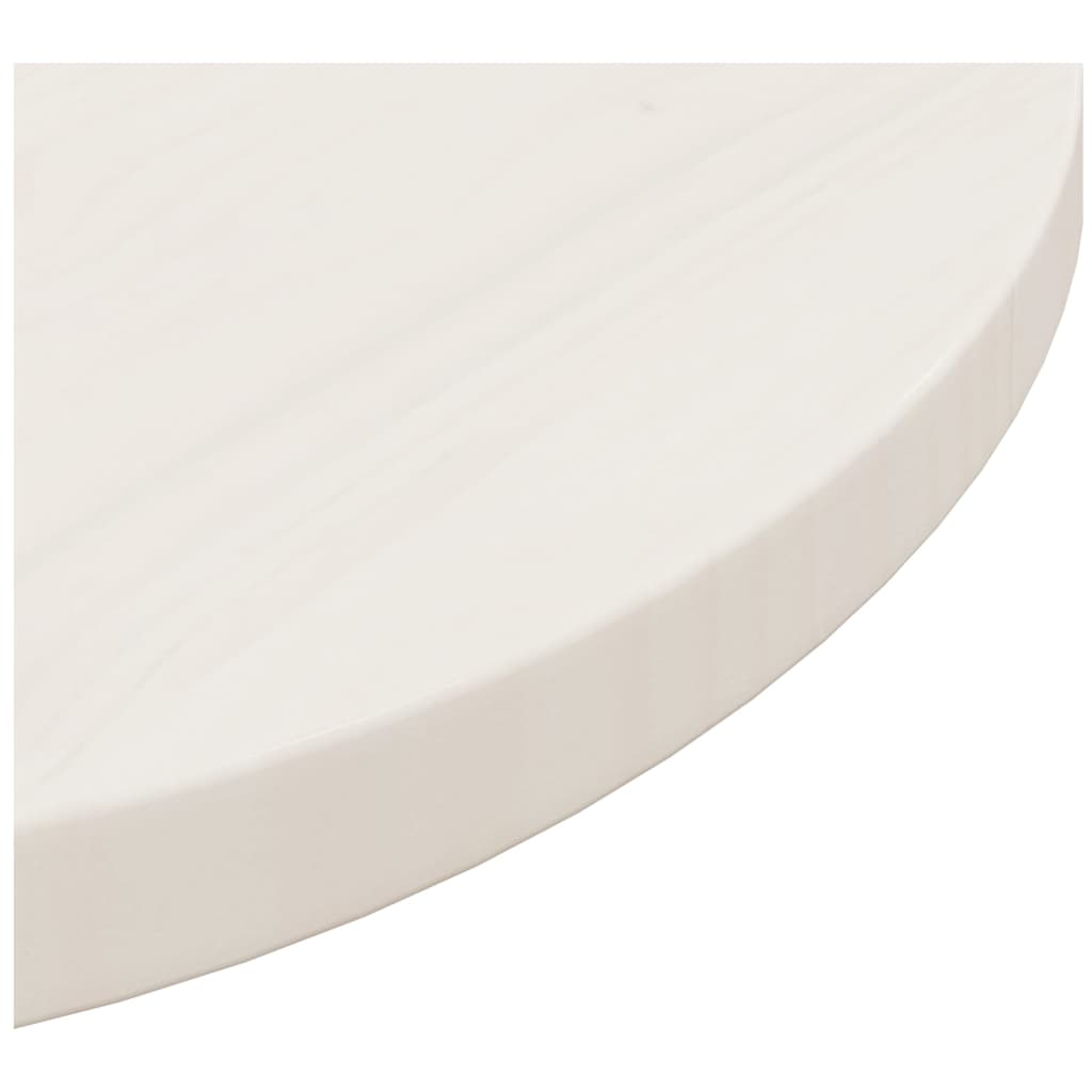 vidaXL Stolová doska biela Ø50x2,5 cm masívna borovica