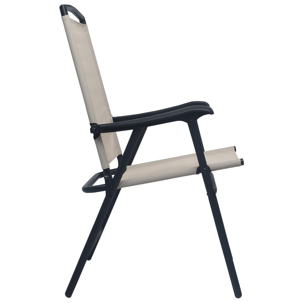 vidaXL Skladacie záhradné stoličky 2 ks, textilén, krémové
