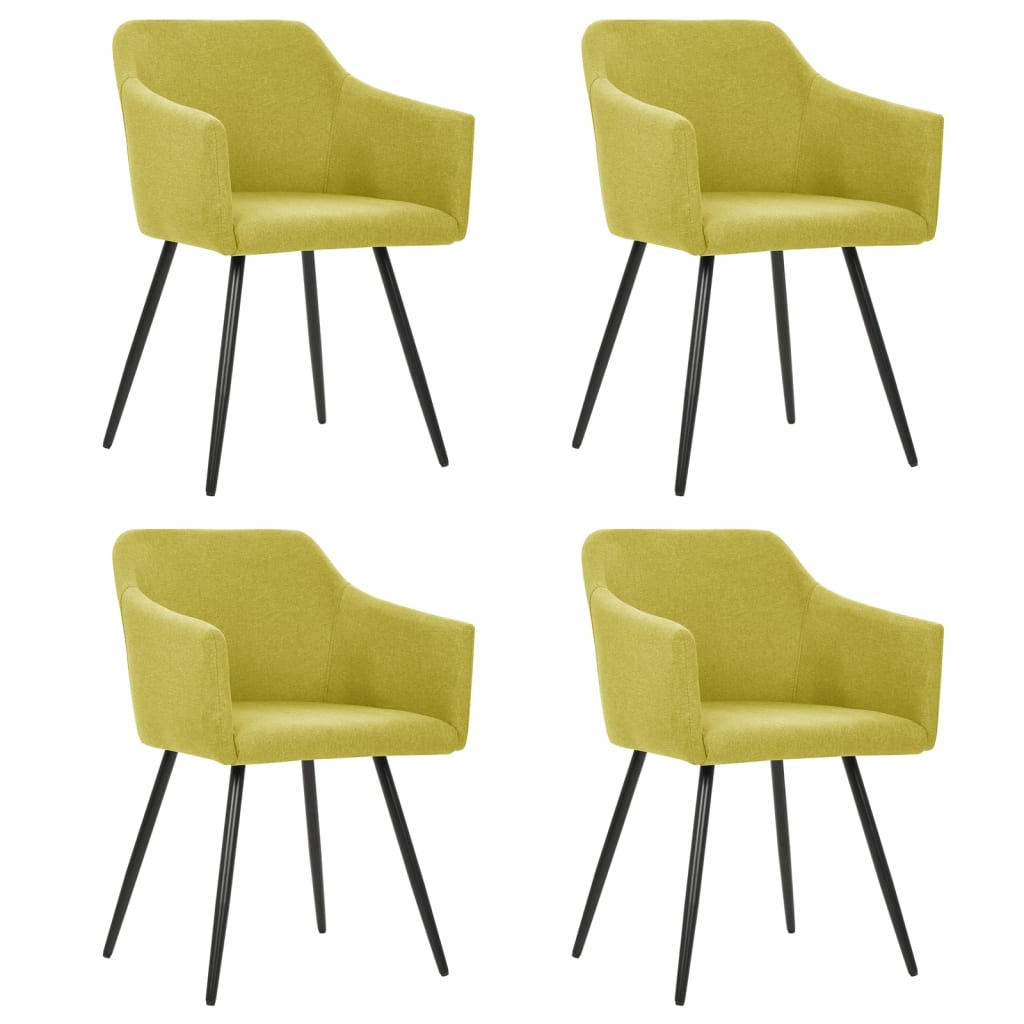 vidaXL Jedálenské stoličky 4 ks zelené látkové