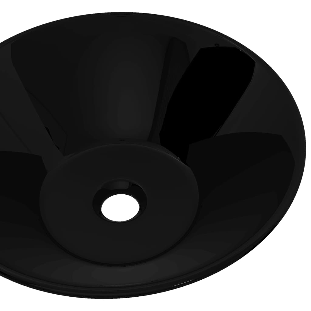 Keramické okrúhle umývadlo, čierne