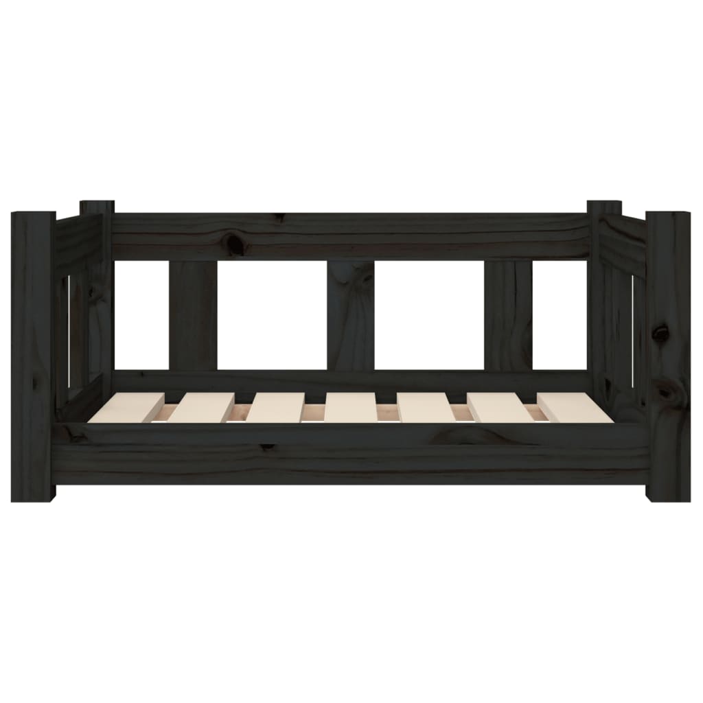 vidaXL Psia posteľ čierna 65,5x50,5x28 cm borovicový masív