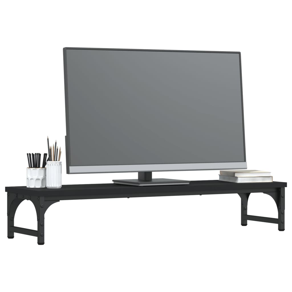 vidaXL Stojan na monitor čierny 85x23x15,5 cm kompozitné drevo