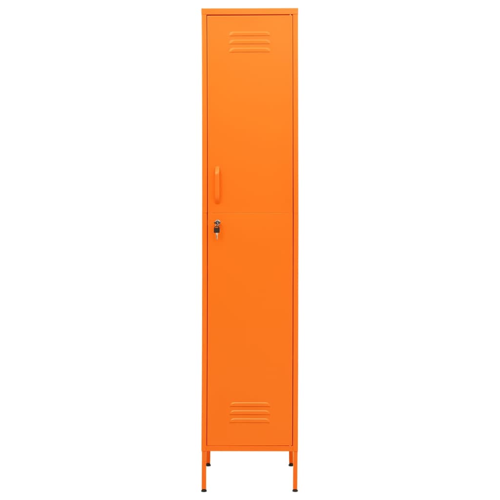 vidaXL Uzamykacia skriňa oranžová 35x46x180 cm oceľová