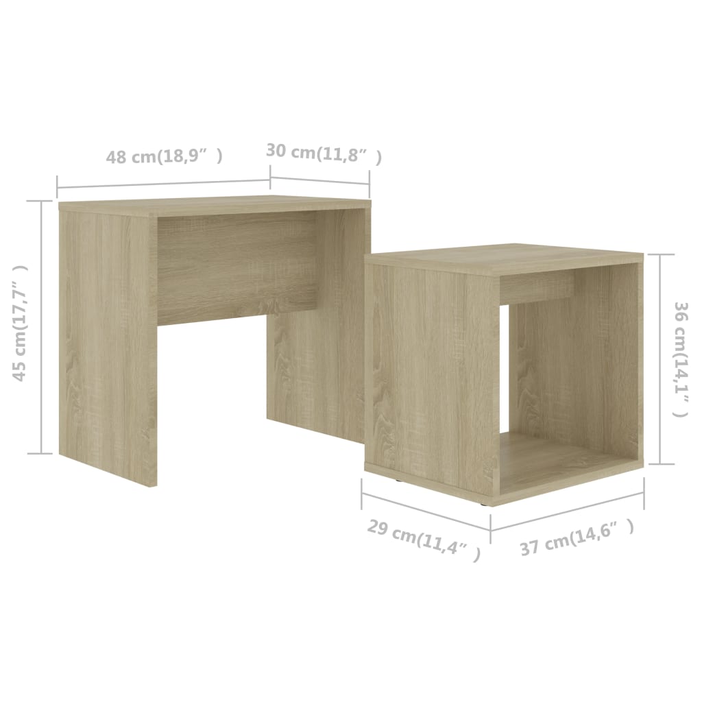 vidaXL Sada konferenčných stolíkov dub sonoma 48x30x45 cm drevotrieska