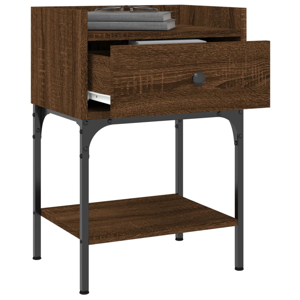 vidaXL Nočné stolíky 2 ks hnedý dub 40,5x31x60 kompozitné drevo