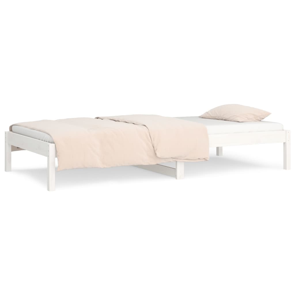 vidaXL Denná posteľ biela 90x190 cm jednolôžko masívna borovica