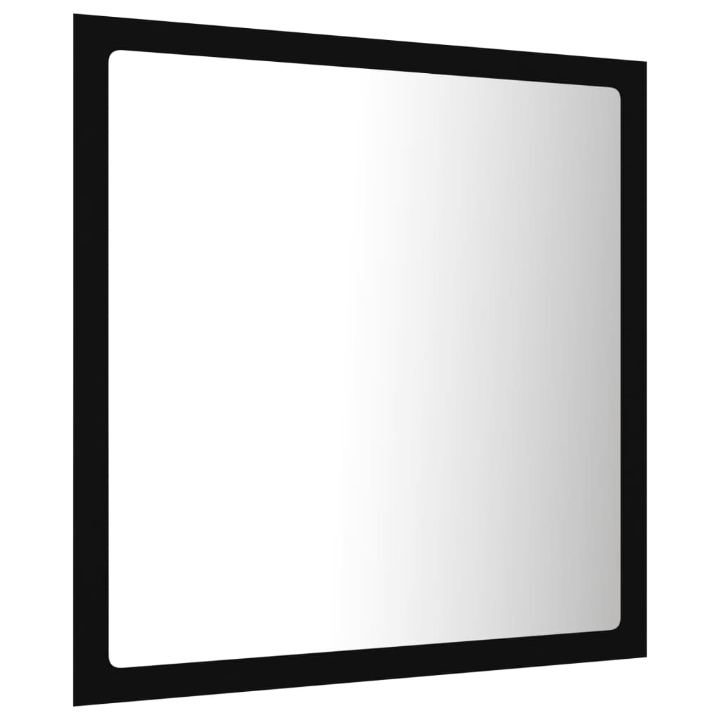 vidaXL Kúpeľňové zrkadlo s LED, čierne 40x8,5x37 cm, akryl