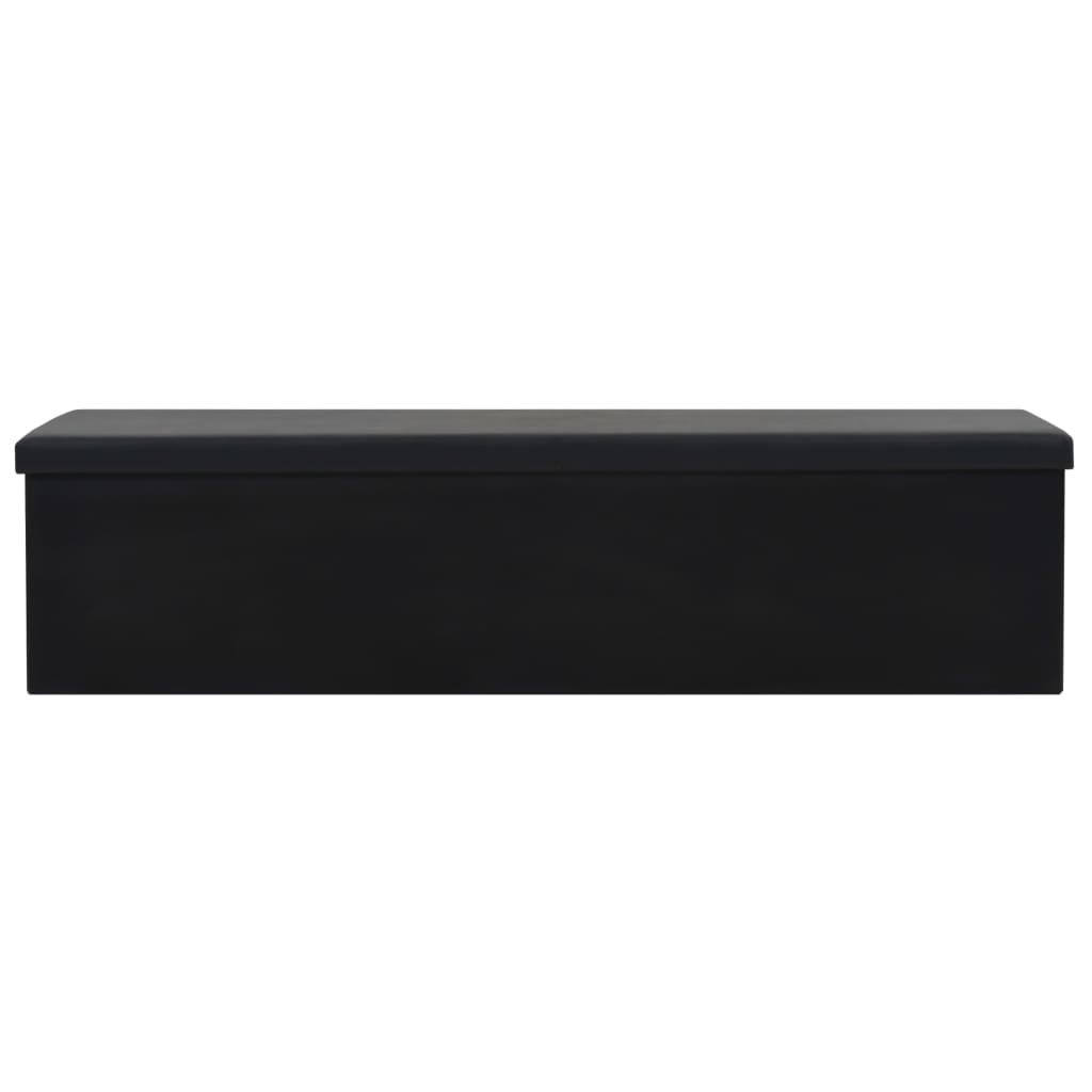 vidaXL Skladacia úložná lavica z umelej kože 150x38x38 cm čierna