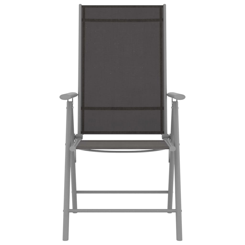 vidaXL Skladacie záhradné stoličky 6 ks textilénové čierne