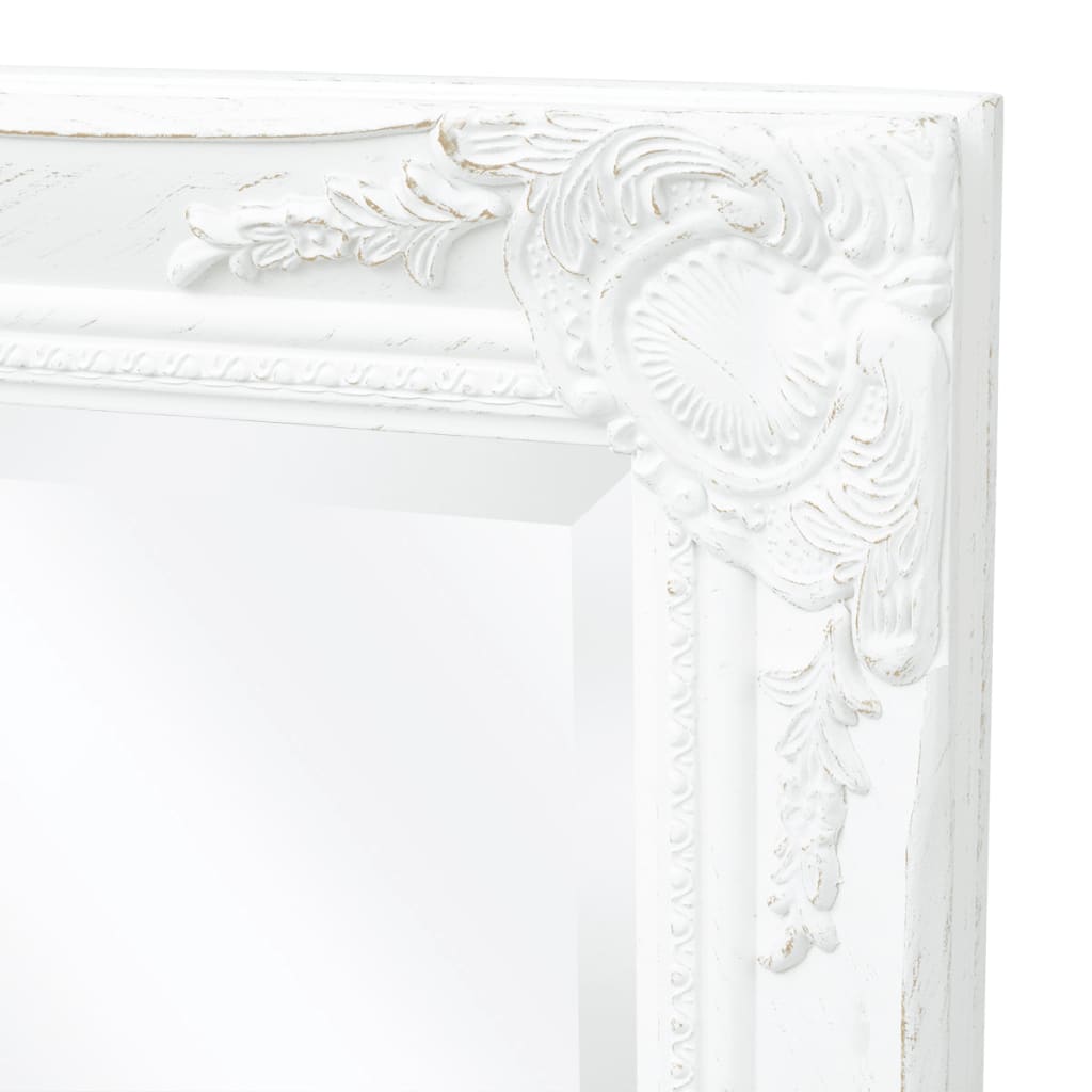 vidaXL Nástenné zrkadlo v barokovom štýle, 100x50 cm, biele